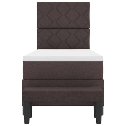 Letto a molle con testiera Marrone Scuro 80 x 200 cm Tessuto | homemem39