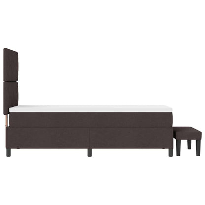 Letto a molle con testiera Marrone Scuro 80 x 200 cm Tessuto | homemem39
