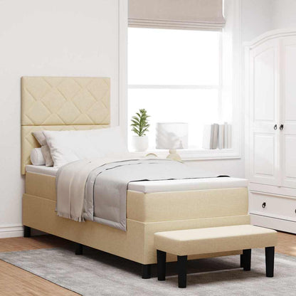 Letto a molle con testiera Crema 80 x 200 cm Tessuto | homemem39