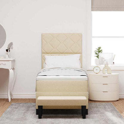 Letto a molle con testiera Crema 80 x 200 cm Tessuto | homemem39