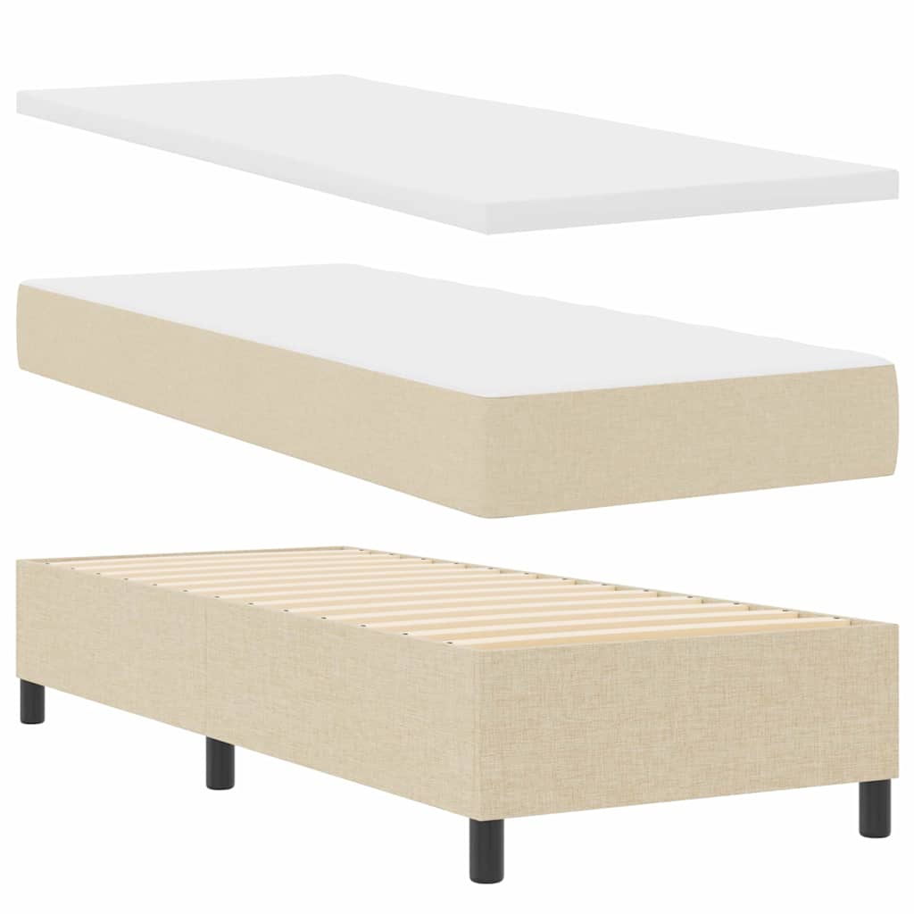 Letto a molle con testiera Crema 80 x 200 cm Tessuto | homemem39