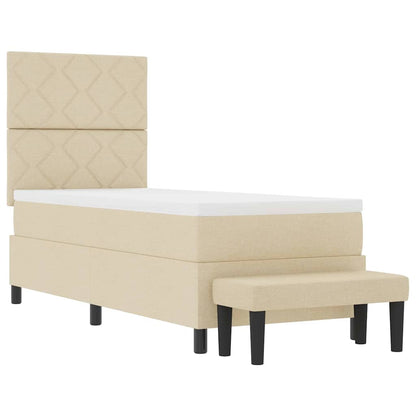 Letto a molle con testiera Crema 80 x 200 cm Tessuto | homemem39