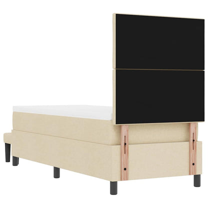 Letto a molle con testiera Crema 80 x 200 cm Tessuto | homemem39