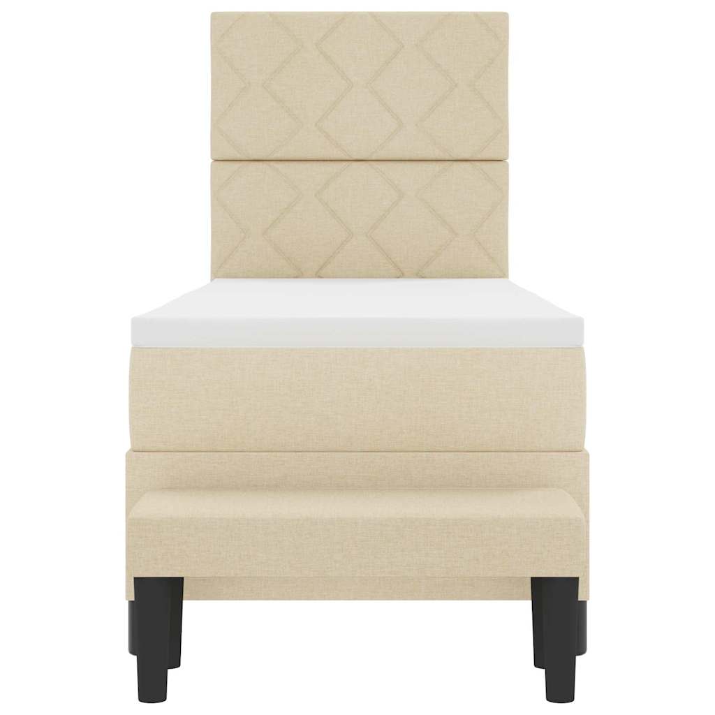 Letto a molle con testiera Crema 80 x 200 cm Tessuto | homemem39