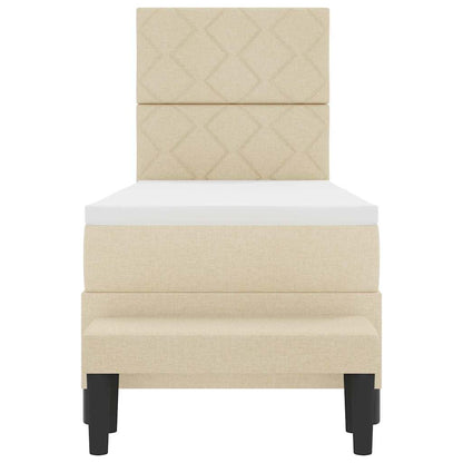 Letto a molle con testiera Crema 80 x 200 cm Tessuto | homemem39