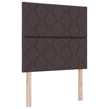 Letto a molle con cuscino Marrone Scuro 90 x 190 cm Tessuto | homemem39