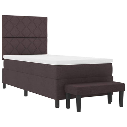 Letto a molle con cuscino Marrone Scuro 90 x 190 cm Tessuto | homemem39