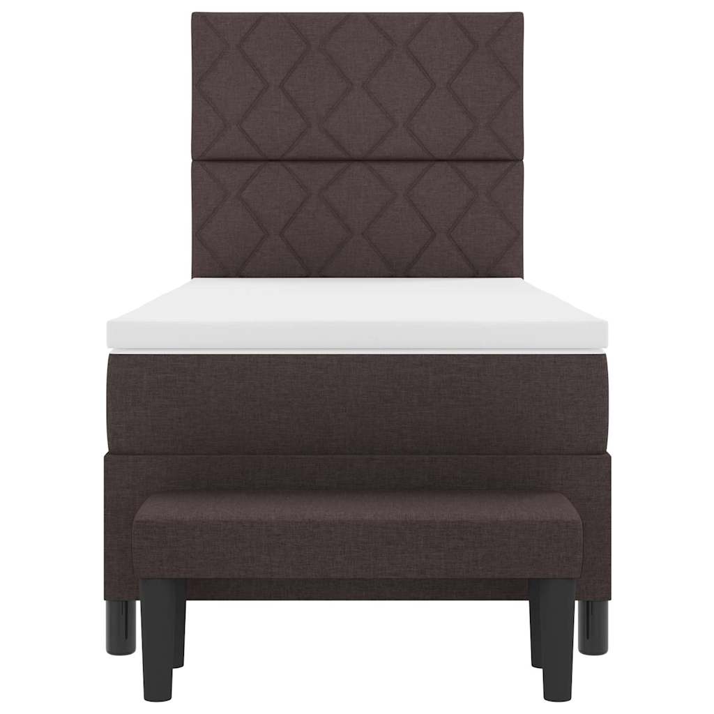 Letto a molle con cuscino Marrone Scuro 90 x 190 cm Tessuto | homemem39