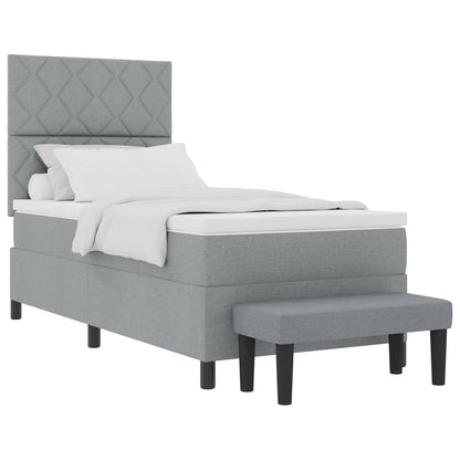 Letto a molle con testiera Grigio chiaro 100 x 200 cm Tessuto | homemem39