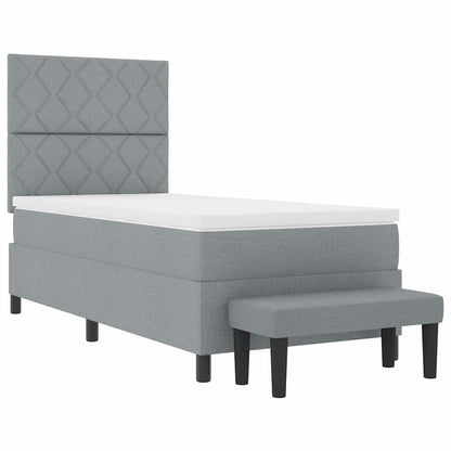 Letto a molle con testiera Grigio chiaro 100 x 200 cm Tessuto | homemem39