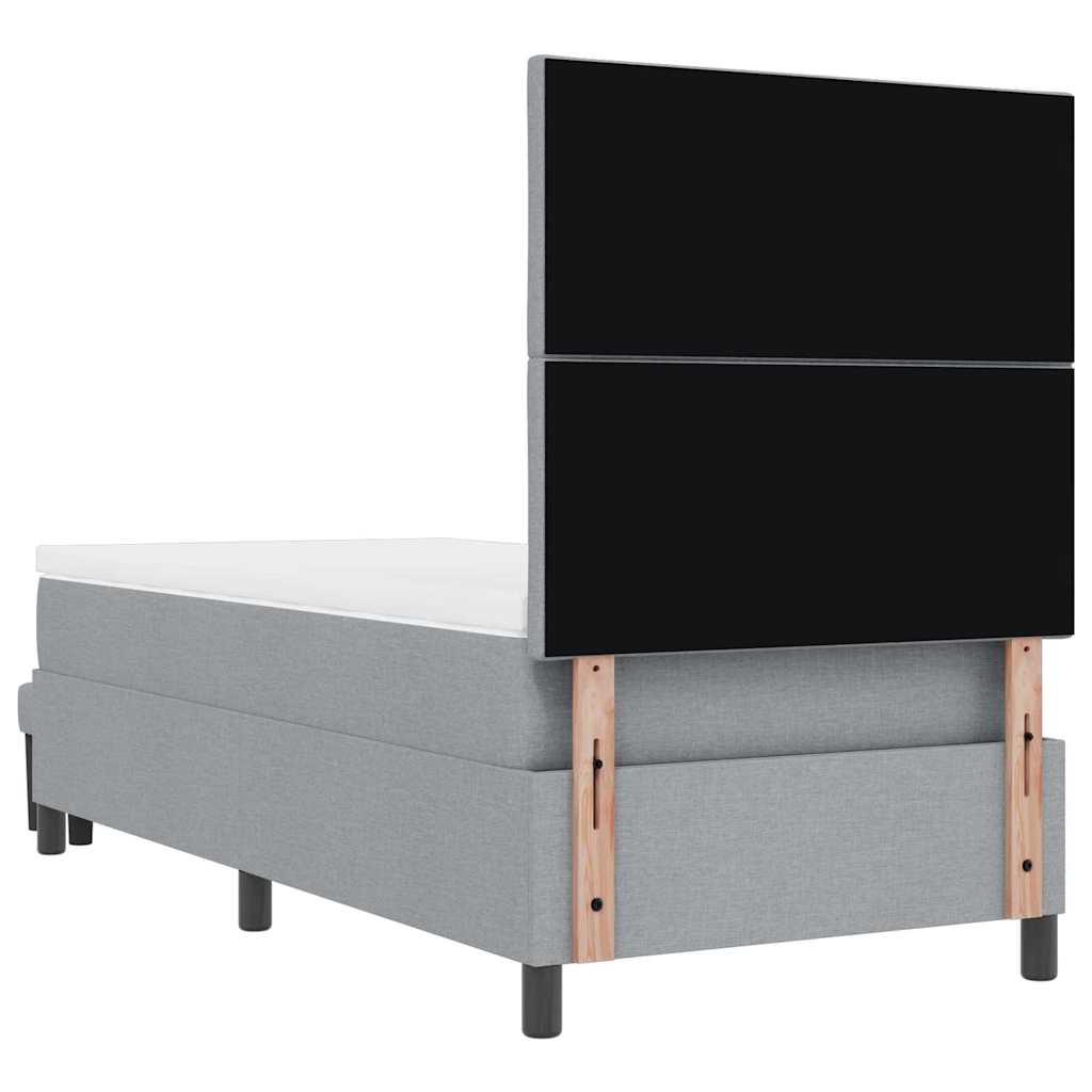 Letto a molle con testiera Grigio chiaro 100 x 200 cm Tessuto | homemem39