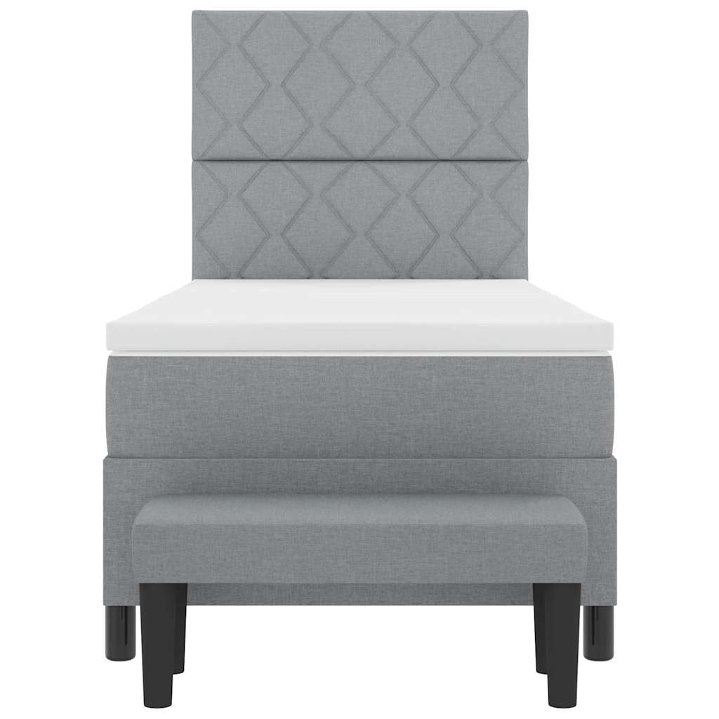 Letto a molle con testiera Grigio chiaro 100 x 200 cm Tessuto | homemem39