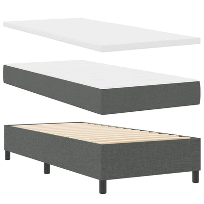 Letto a molle con materasso Grigio scuro 100 x 200 cm Tessuto