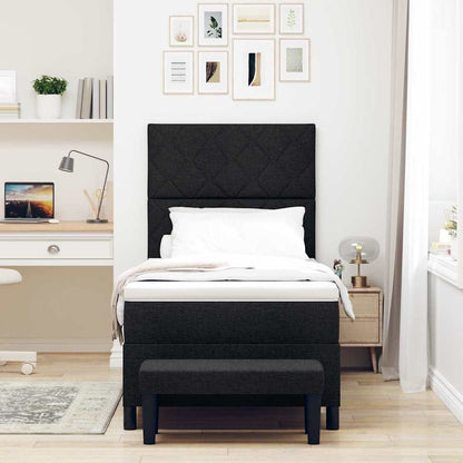Letto a molle con testiera Nero 100 x 200 cm Tessuto | homemem39
