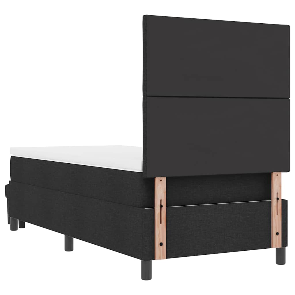 Letto a molle con testiera Nero 100 x 200 cm Tessuto | homemem39