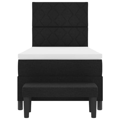 Letto a molle con testiera Nero 100 x 200 cm Tessuto | homemem39