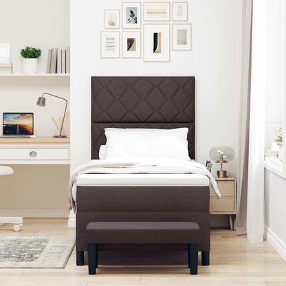 Letto a molle con testiera Marrone Scuro 100 x 200 cm Tessuto | homemem39