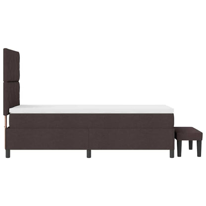 Letto a molle con testiera Marrone Scuro 100 x 200 cm Tessuto | homemem39