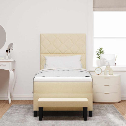 Letto a molle con testiera Crema 100 x 200 cm Tessuto | homemem39