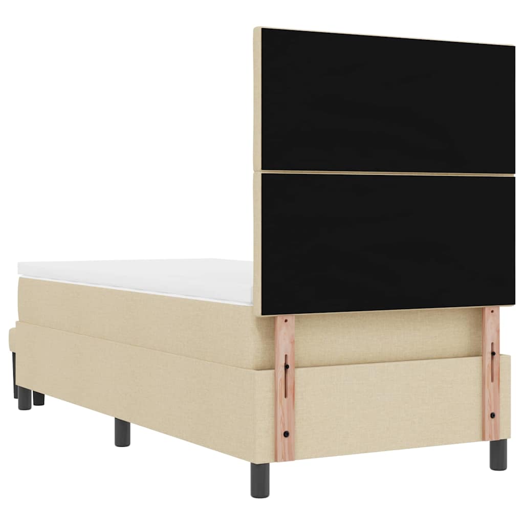 Letto a molle con testiera Crema 100 x 200 cm Tessuto | homemem39