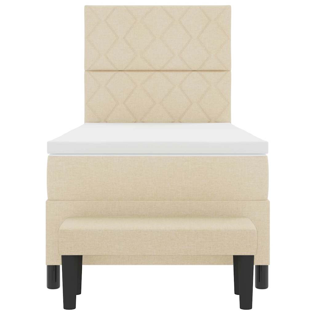Letto a molle con testiera Crema 100 x 200 cm Tessuto | homemem39