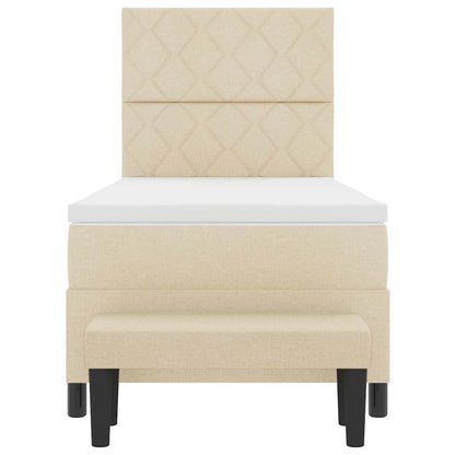 Letto a molle con testiera Crema 100 x 200 cm Tessuto | homemem39