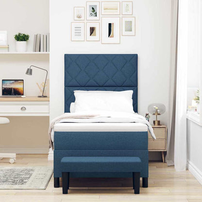 Letto a molle con testiera Blu 100 x 200 cm Tessuto | homemem39