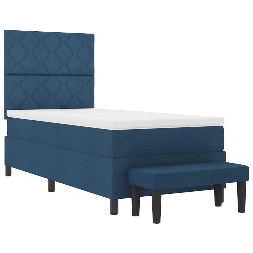 Letto a molle con testiera Blu 100 x 200 cm Tessuto | homemem39