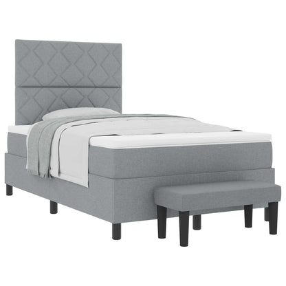 Letto a molle con testiera Grigio chiaro 120 x 190 cm Tessuto | homemem39