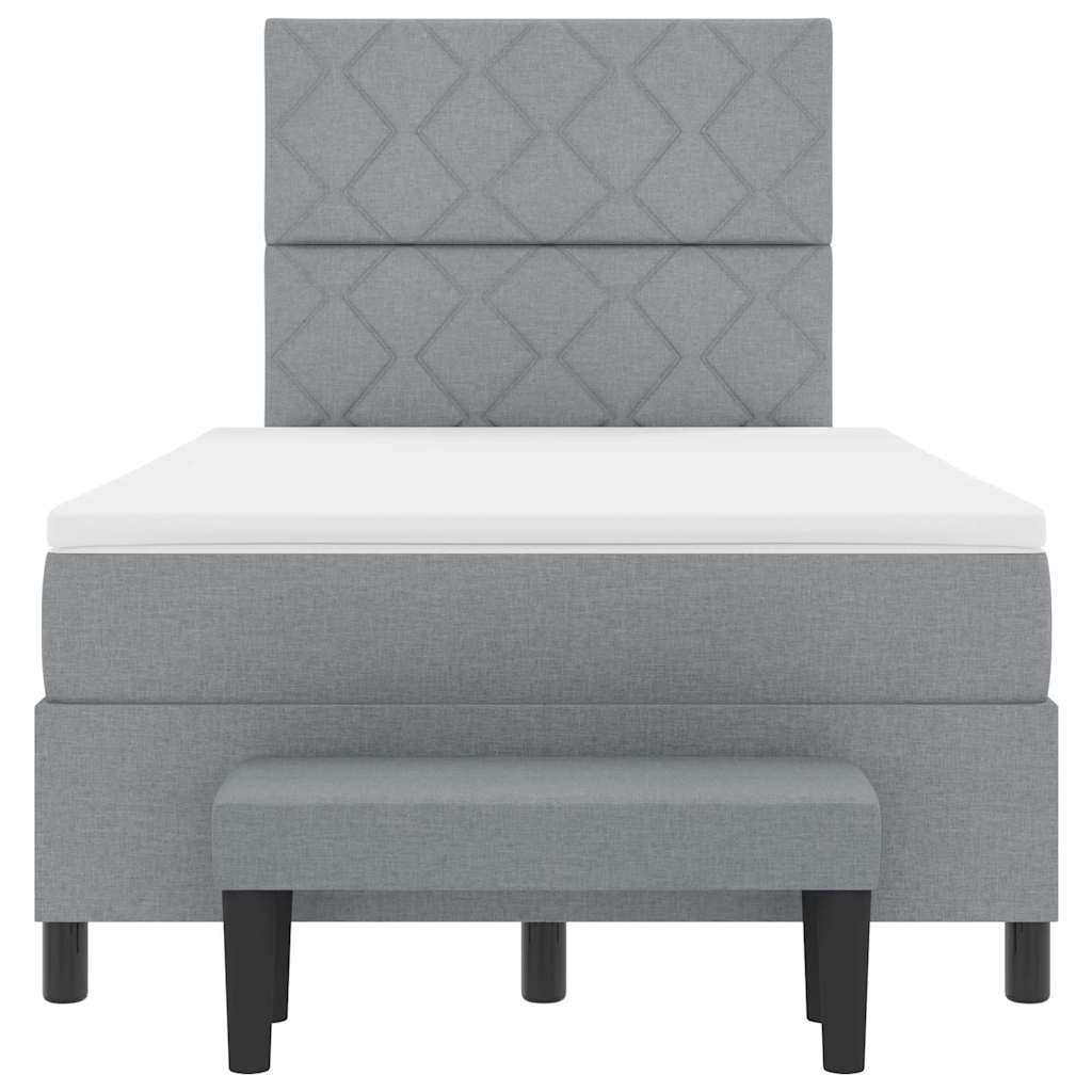 Letto a molle con testiera Grigio chiaro 120 x 190 cm Tessuto | homemem39