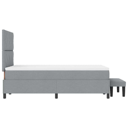 Letto a molle con testiera Grigio chiaro 120 x 190 cm Tessuto | homemem39