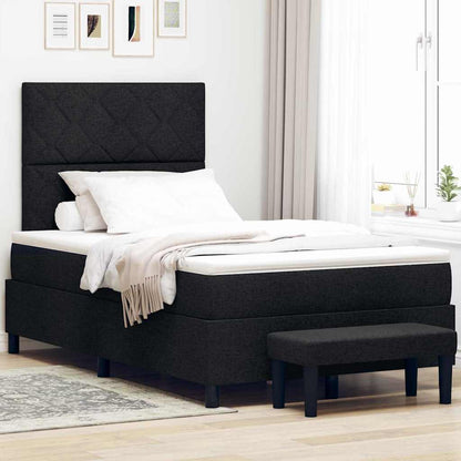 Letto a molle con testiera Nero 120 x 190 cm Tessuto | homemem39