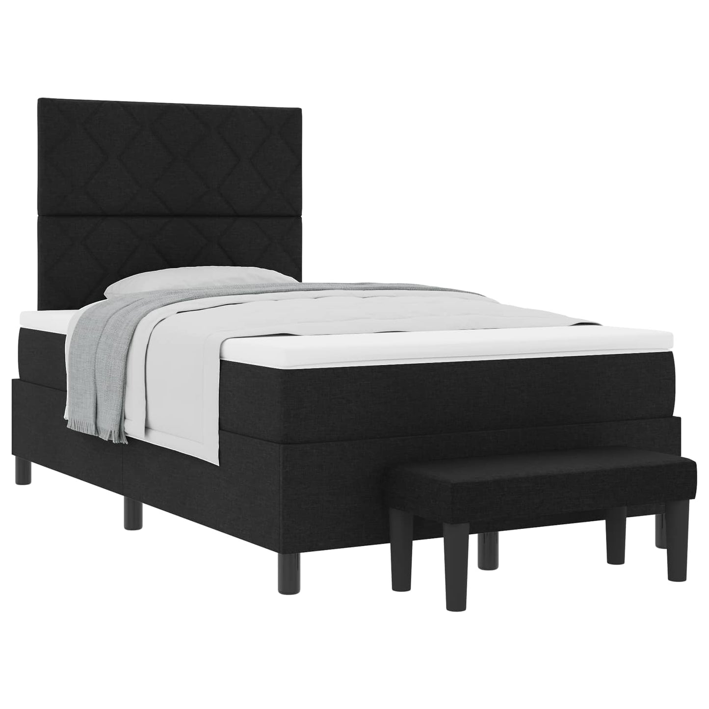 Letto a molle con testiera Nero 120 x 190 cm Tessuto | homemem39