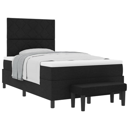 Letto a molle con testiera Nero 120 x 190 cm Tessuto | homemem39