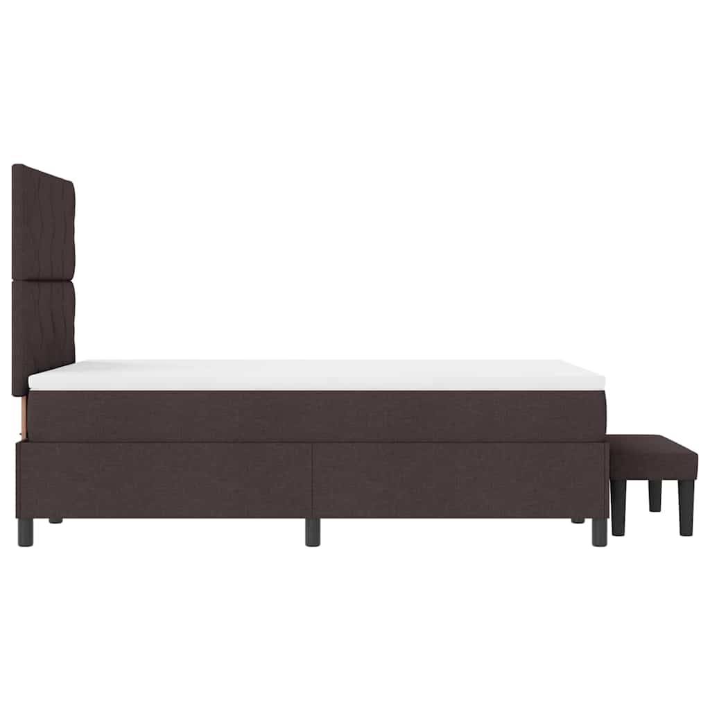 Letto a molle con testiera Marrone Scuro 120 x 190 cm Tessuto | homemem39