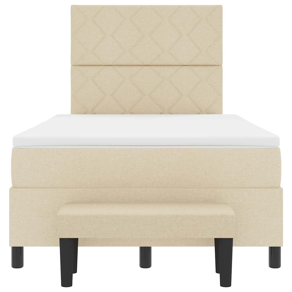 Letto a molle con testiera Crema 120 x 190 cm Tessuto | homemem39