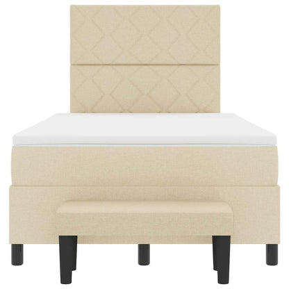 Letto a molle con testiera Crema 120 x 190 cm Tessuto | homemem39
