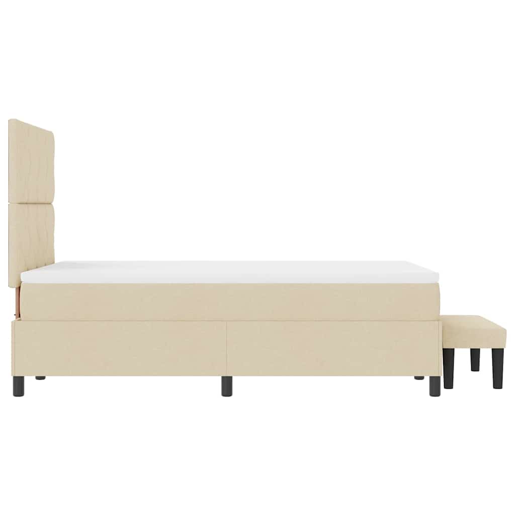 Letto a molle con testiera Crema 120 x 190 cm Tessuto | homemem39