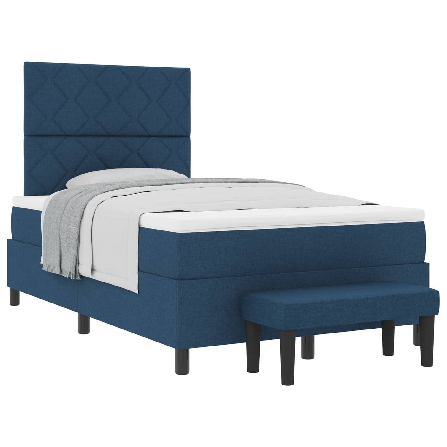 Letto a molle con cuscino con testiera Blu 120 x 190 cm Tessuto | homemem39