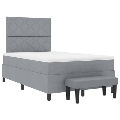 Letto a molle con testiera Grigio chiaro 120 x 200 cm Tessuto | homemem39