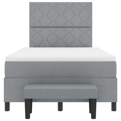 Letto a molle con testiera Grigio chiaro 120 x 200 cm Tessuto | homemem39