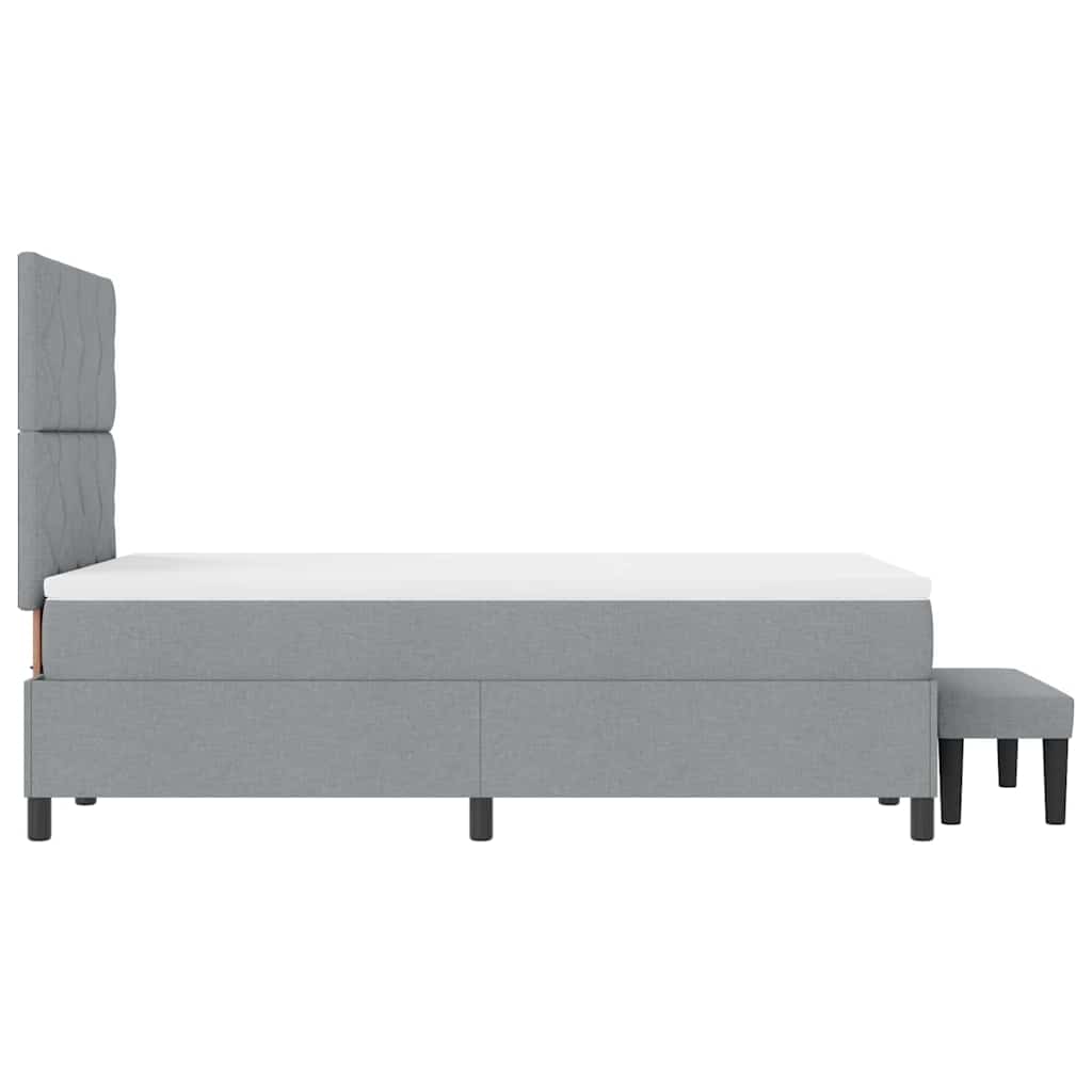 Letto a molle con testiera Grigio chiaro 120 x 200 cm Tessuto | homemem39