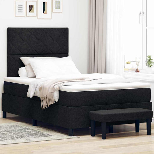 Letto a molle con testiera Nero 120 x 200 cm Tessuto | homemem39