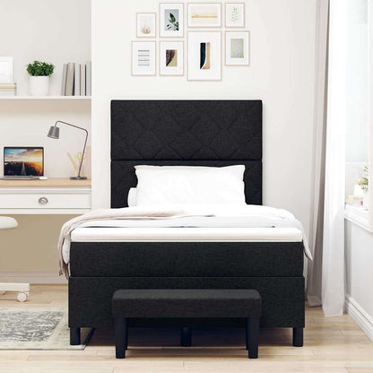 Letto a molle con testiera Nero 120 x 200 cm Tessuto | homemem39