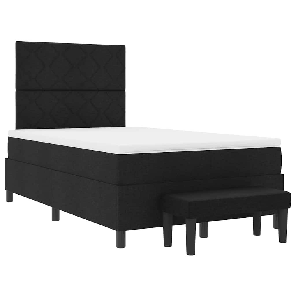 Letto a molle con testiera Nero 120 x 200 cm Tessuto | homemem39