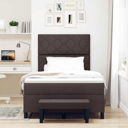 Letto a molle con testiera Marrone Scuro 120 x 200 cm Tessuto | homemem39