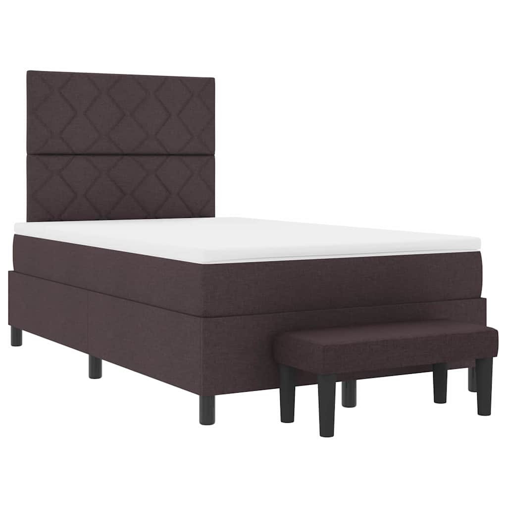 Letto a molle con testiera Marrone Scuro 120 x 200 cm Tessuto | homemem39
