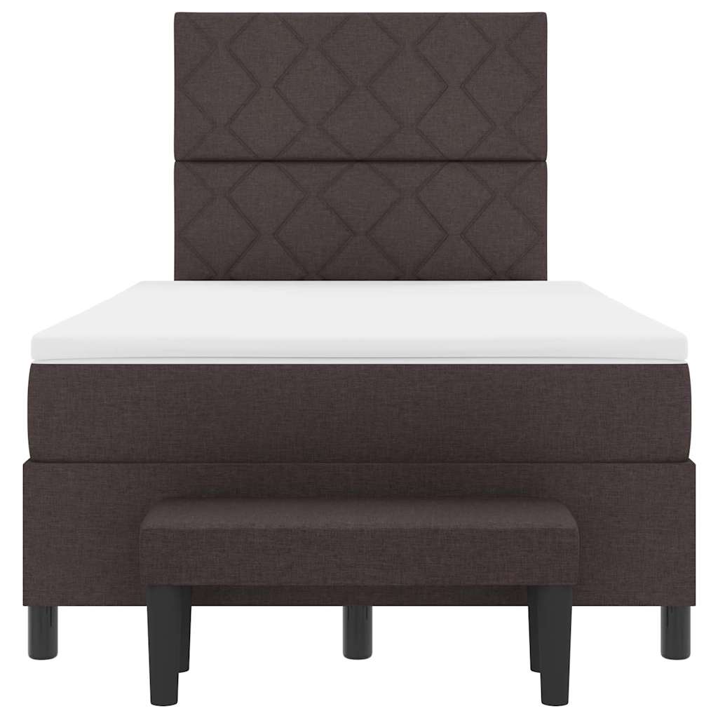 Letto a molle con testiera Marrone Scuro 120 x 200 cm Tessuto | homemem39