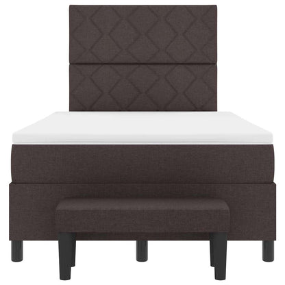 Letto a molle con testiera Marrone Scuro 120 x 200 cm Tessuto | homemem39