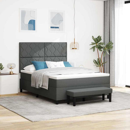 Letto a molle con testiera Grigio scuro 140 x 190 cm Tessuto | homemem39